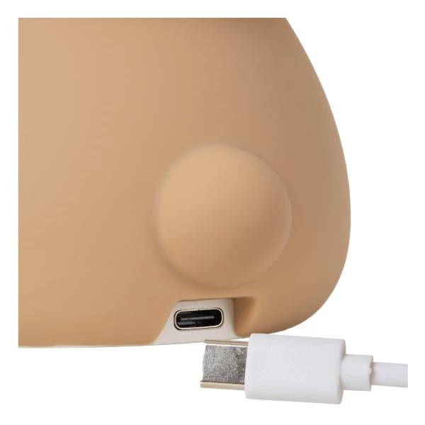 Lucide PINCHA BEAR - Lampe de table Rechargeable Chambres d'enfant - Batterie/Piles - LED 3 StepDim - 1x0,5W 2100K - Rvb - Brun | Essential - détail 2